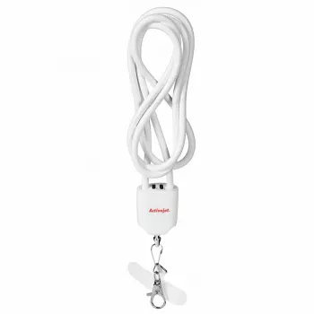 Activejet lanyard met 3-in-1-oplaadkabel, wit