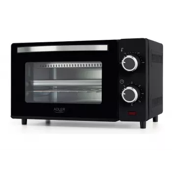 Adler AD 6032 compacte elektrische oven, 9 l, 650 W, zwart