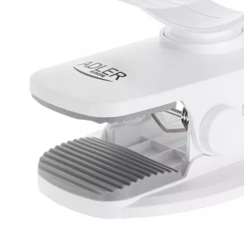 Adler AD 7335 oplaadbare klemventilator, 6W, 12,7 cm, 3 snelheden, oscillatie, wit