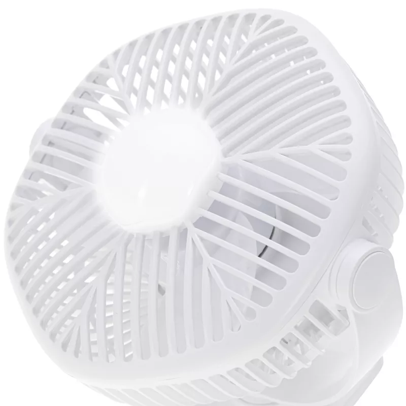 Adler AD 7335 oplaadbare klemventilator, 6W, 12,7 cm, 3 snelheden, oscillatie, wit