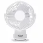 Adler AD 7335 oplaadbare klemventilator, 6W, 12,7 cm, 3 snelheden, oscillatie, wit