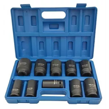 ADLER slagschroevendraaier-dopsets 3/4 inch 10-delig 22-41 mm Cr-Mo zwart
