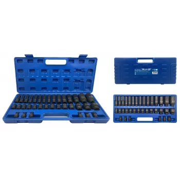ADLER Slagmoerdopsets 35-delig 1/2 inch Aandrijving 12-punts Kort en Lang Metrisch Cr-Mo Staal in Kunststof Koffer AD-35KD/12