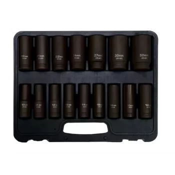ADLER impact dopsleutelset lang 16 stuks 1/2 inch 10-32mm