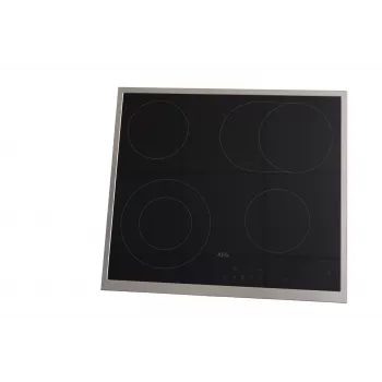 AEG TN64RA06XB inbouw elektrische keramische kookplaat 4 zones met touchbediening en RVS-frame