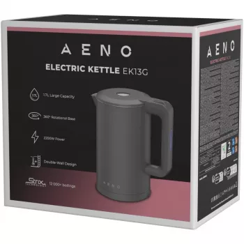 AENO waterkoker AEK0013G, grijs, 1,7 l, 1850–2200 W, Strix-regelaar