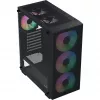 Aerocool B509A Flow-G-BK-v1 mid-tower pc-behuizing met 650W voeding, gehard glas, zwart