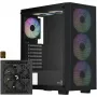 Aerocool B509A Flow-G-BK-v1 mid-tower pc-behuizing met 650W voeding, gehard glas, zwart