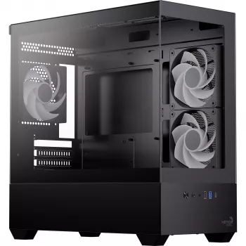 AEROCOOL P300D G-BK-v1 mini tower ATX behuizing, zwart, gehard glas
