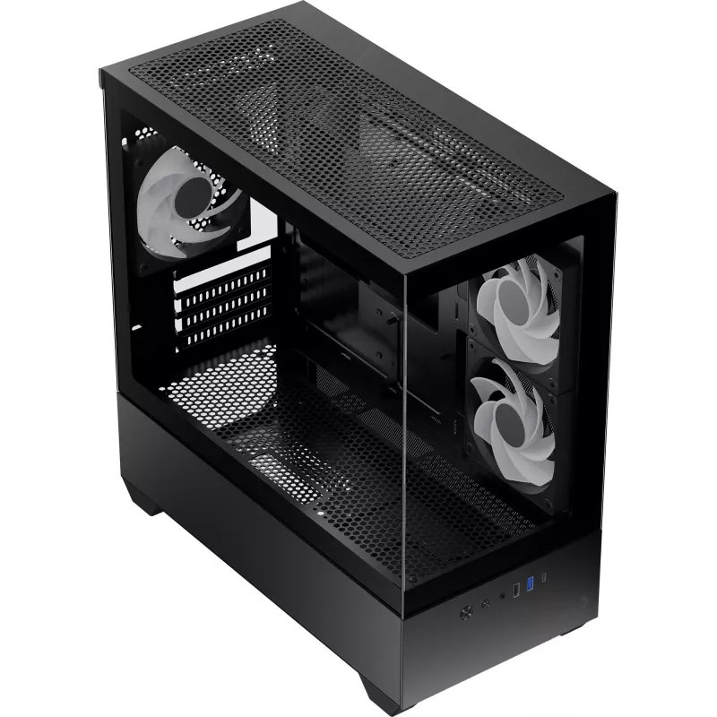 AEROCOOL P300D G-BK-v1 mini tower ATX behuizing, zwart, gehard glas