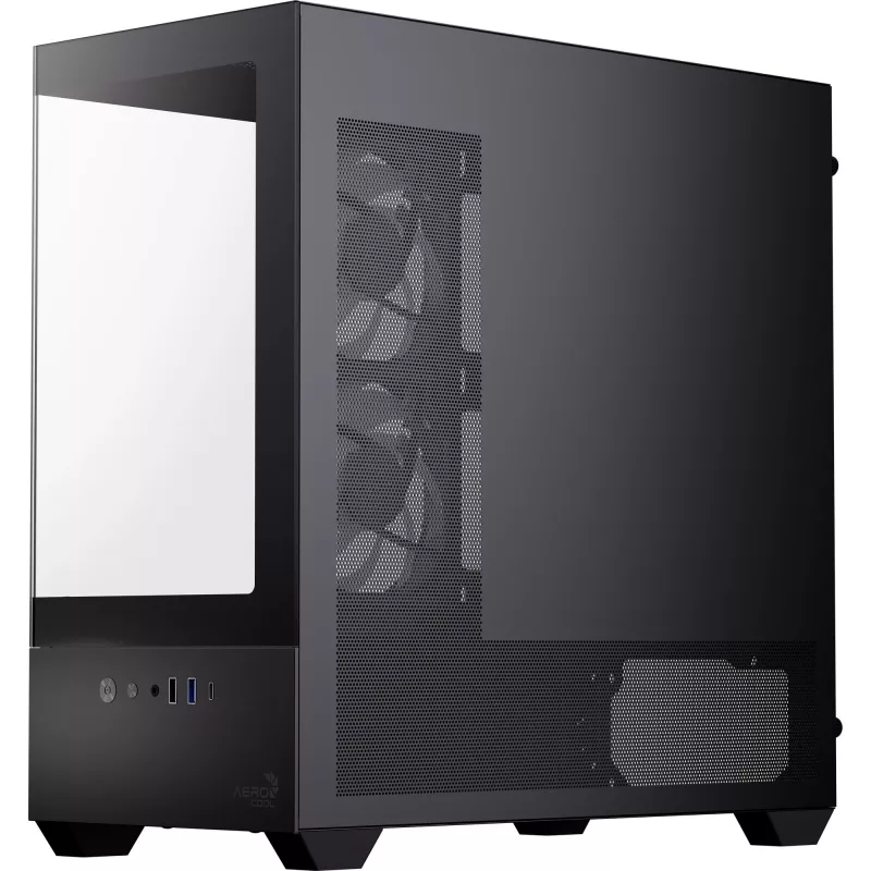 AEROCOOL P300D G-BK-v1 mini tower ATX behuizing, zwart, gehard glas