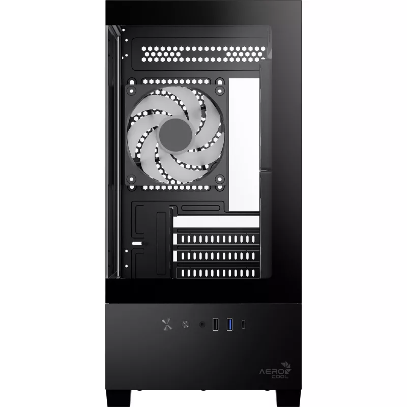 AEROCOOL P300D G-BK-v1 mini tower ATX behuizing, zwart, gehard glas