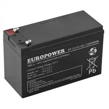AGM-accu EUROPOWER serie EP 12V 7,2Ah (levensduur 6-9 jaar)