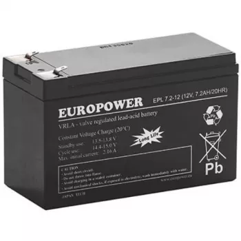 AGM-accu EUROPOWER Serie EPL 12V 7,2Ah T1 (15 jaar levensduur)