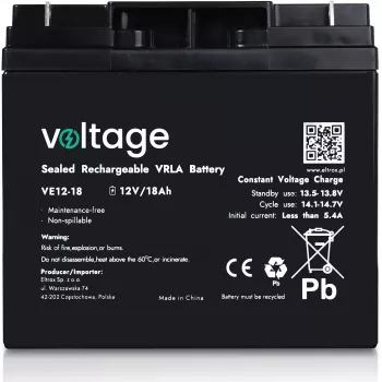AGM-batterij Voltage 12V 18Ah VE12-18 (levensduur 6-9 jaar)