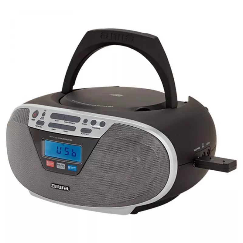 Aiwa BBTU-400SL draagbaar stereosysteem CD/FM RDS/USB/Bluetooth zilver MP3-weergave