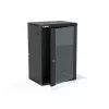 ALANTEC 19 inch 18U wandbehuizing 600x450mm, tweedelig, enkele glazen deur, zwart