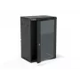 ALANTEC 19 inch 18U wandbehuizing 600x450mm, tweedelig, enkele glazen deur, zwart