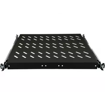 ALANTEC 19 inch 1U uittrekbare lade 570mm diep, zwart, 4-punts bevestiging