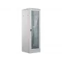 ALANTEC 24U server-rackkast 600x600mm, grijs, glazen deur voor, massieve metalen deur achter, afsluitbaar, 4 montagerails, sokkel inbegrepen, zelfmontage