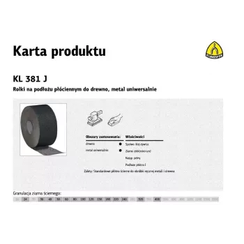 Klingspor KL 381 J weefselschuurrol, 200 mm, P80, 50 m