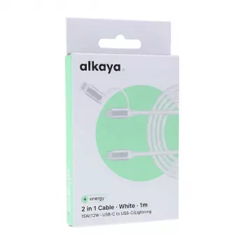 ALKAYA Speed Flex gevlochten datakabel 65W 1m wit (CL-60006)