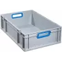 allit ProfiPlus EuroBox 632 opbergbox, 77 L, grijs/blauw, stapelbaar, open handgrepen 456775