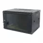 ALLNET 19 inch wandbehuizing 12U 1-delig diepte 450mm zwart gedemonteerd als bouwpakket SMA-serie
