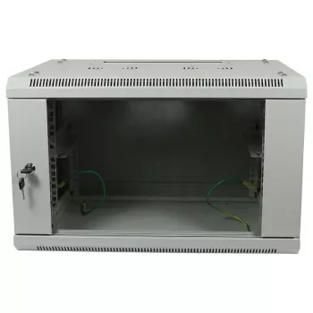 ALLNET 19 inch wandbehuizing 9U 1-delig diepte 450mm lichtgrijs Flat Pack SMA-serie