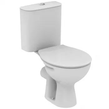 Alpha diepspoel-wc met dual-flush spoelbak, wit, 370x640x765 mm