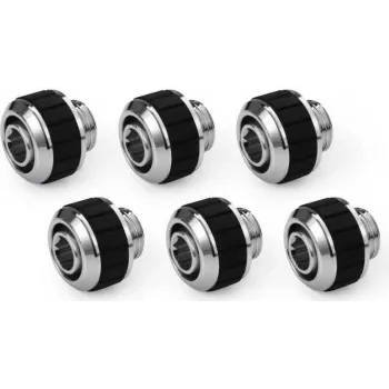 Alphacool Apex Grip compressie-aansluiting 13/10mm G1/4 chroom - 6-pack 14921
