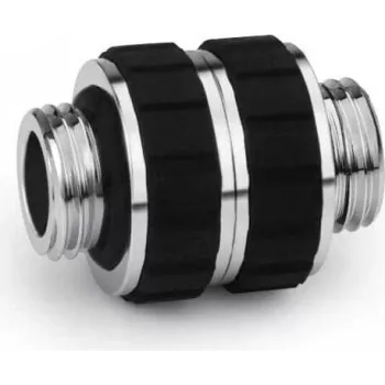 Alphacool Apex Grip dubbelnippel adapter G1/4 buitendraad naar buitendraad draaibaar chroom 14918