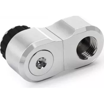 Alphacool Apex Grip Offset adapter 27mm dual 90° male naar female G1/4 draaibaar chroom (14894)