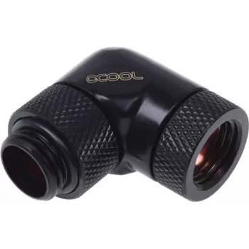 Alphacool HF 90° draaiadapter G1/4 buitendraad naar G1/4 binnendraad - diepzwart 17057