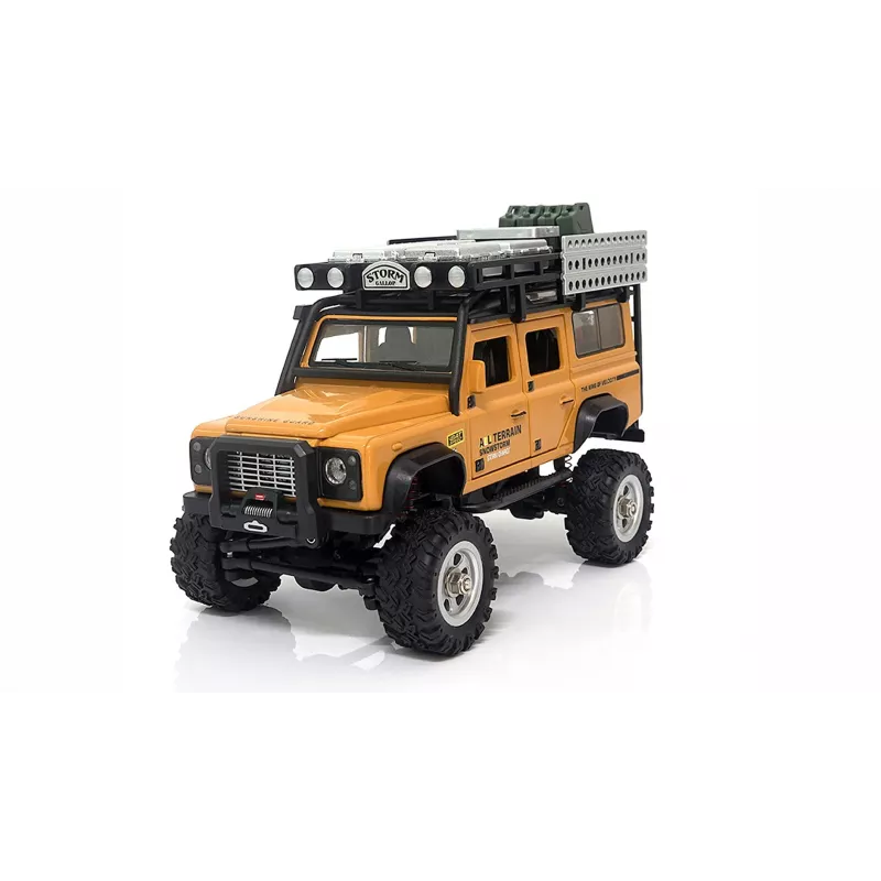 AMEWI D90X28 metal scale crawler 4WD RC auto 1:28 geel