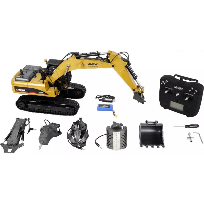 Amewi G705E metaalgraafmachine 1:14 RTR geel 14+