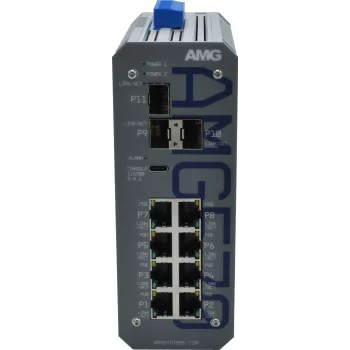 AMG Industrial managed switch, 8x 10/100 Mbps, DIN-rail, redundante stroomvoorziening