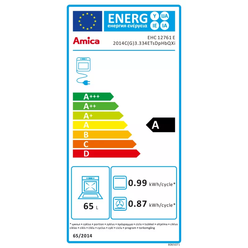 Amica EHC 12761 E inbouw-elektrische oven en glaskeramische kookplaat set met RVS-look
