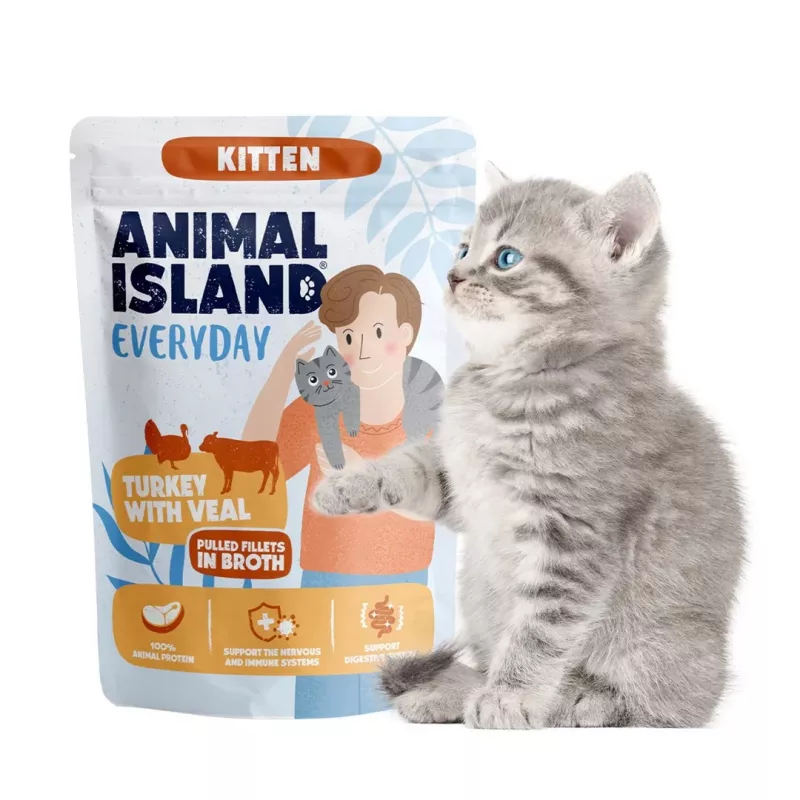 ANIMAL ISLAND kitten kalkoen met kalfsvlees 85g