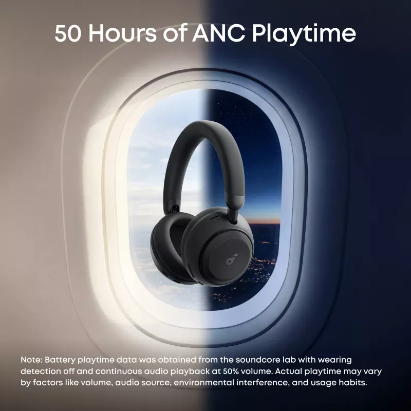 Anker Soundcore Space 2 Over-Ear koptelefoon met ruisonderdrukking, Zwart