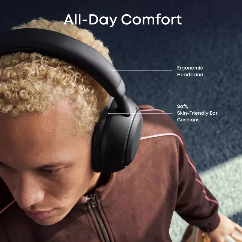 Anker Soundcore Space 2 Over-Ear koptelefoon met ruisonderdrukking, Zwart