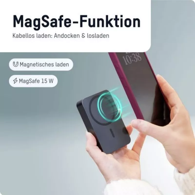ANSMANN 1700-0199 10000 mAh draadloze powerbank antraciet