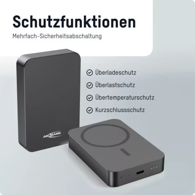 ANSMANN 1700-0199 10000 mAh draadloze powerbank antraciet