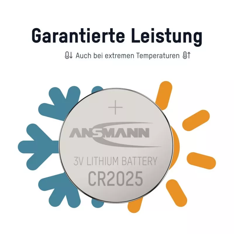 ANSMANN CR2025 Lithium knoopcelbatterij, 3V, 160mAh, 1-pack blister