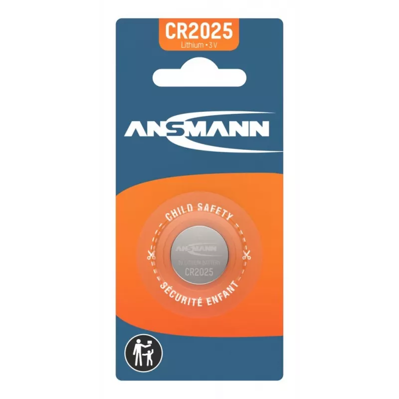 ANSMANN CR2025 Lithium knoopcelbatterij, 3V, 160mAh, 1-pack blister