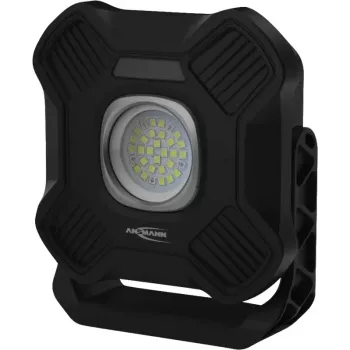 ANSMANN WL2000R oplaadbare LED-werklamp, zwart, 20W, 2000lm, met magneet, ophanghaak, statief - 1 stuk (1600-0755)