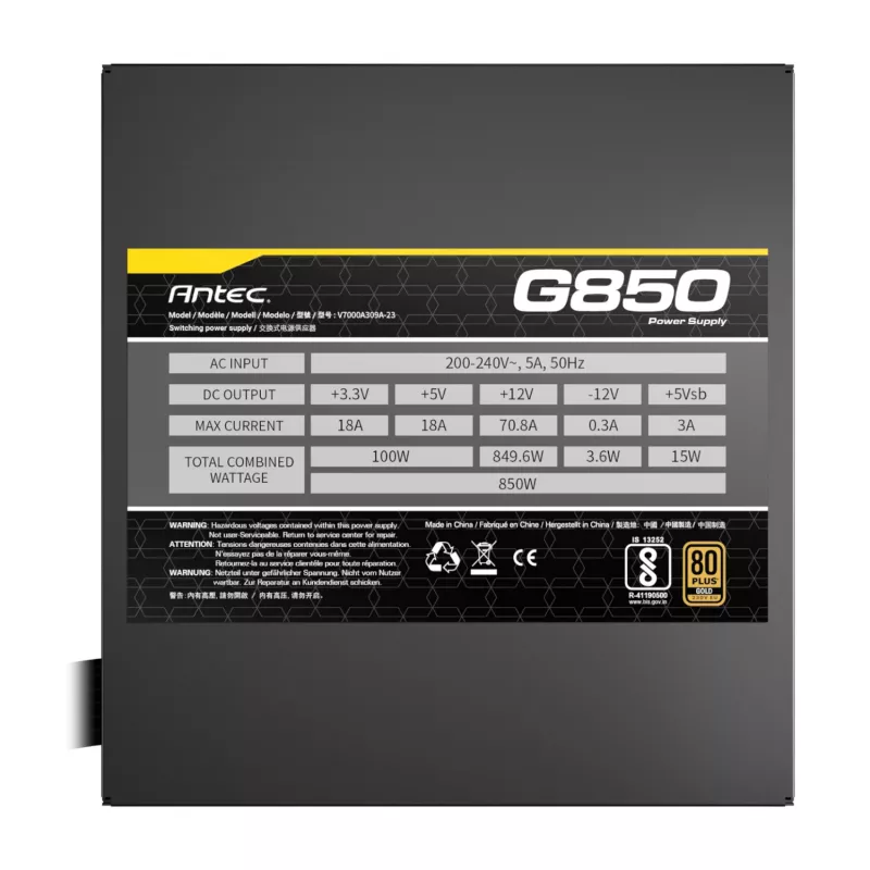 Antec ATOM G850 850W 80 PLUS Gold semi-modulaire voeding