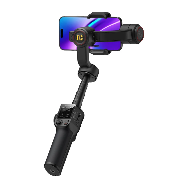 AOCHUAN S3 smartphone-gimbal met AI-tracking, LED-touchscreen, licht en powerbank