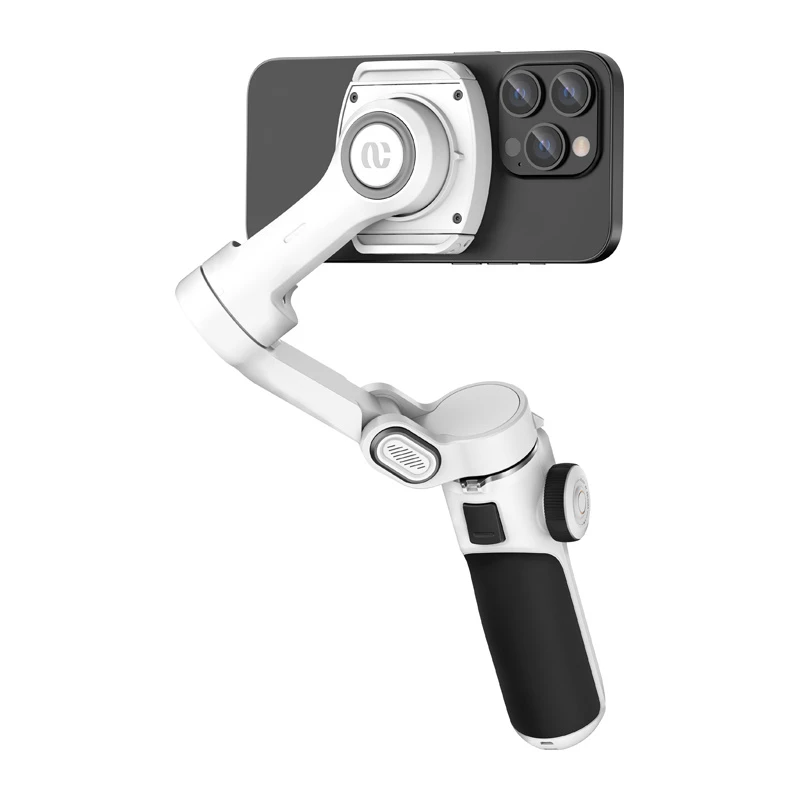 AOCHUAN Smart P2 3-assige gimbal-stabilisator met AI-sensor, MagSafe, LED, wit