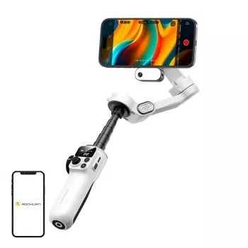 AOCHUAN Smart P2 3-assige gimbal-stabilisator met AI-sensor, MagSafe, LED, wit